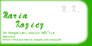 maria kozicz business card